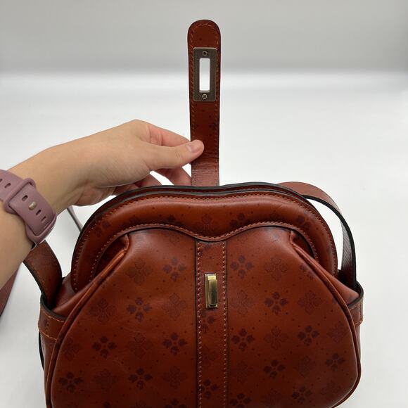 Patricia Nash Women Handbags Florentina Frame Leather Crossbody Bags Tan - Picture 15 of 16